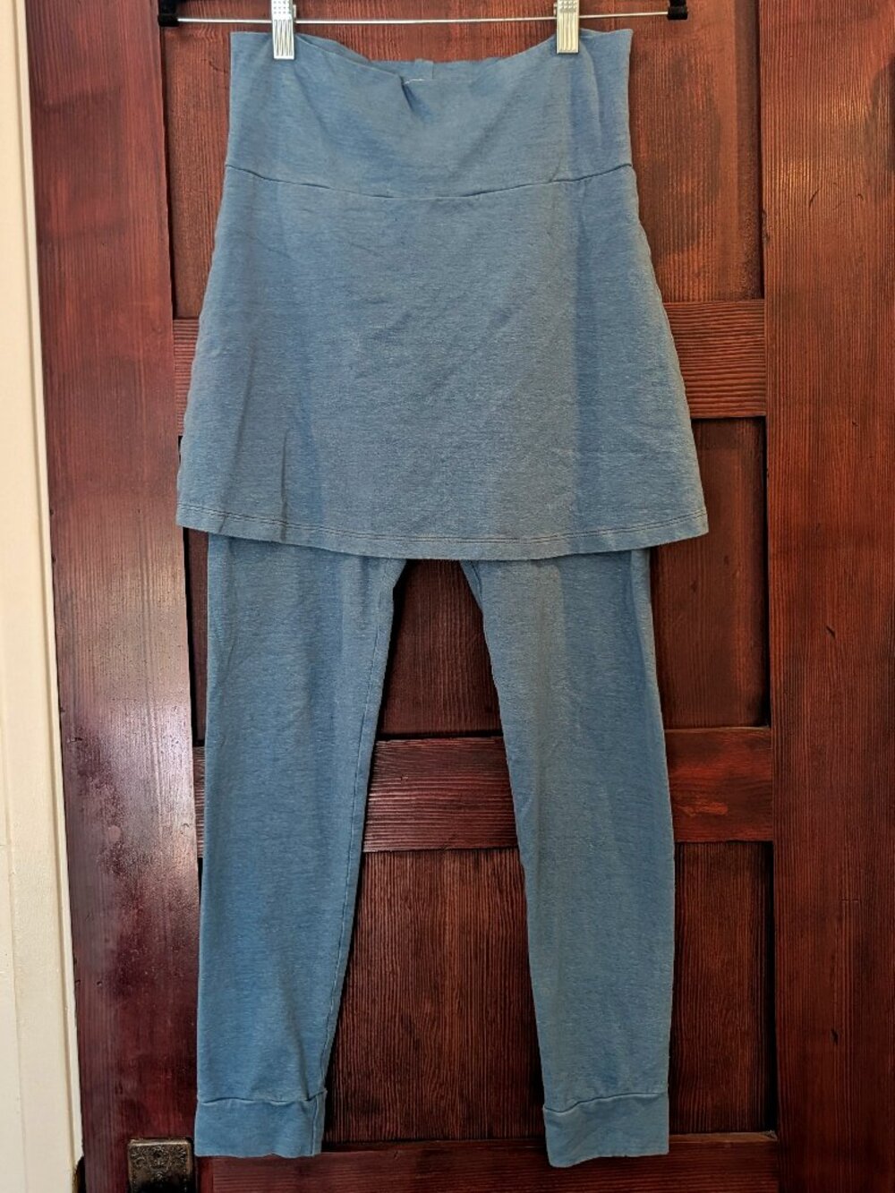 Small Indigo Bohemian Folk Skirted Long Leggings Jersey Hemp Cotton Blend